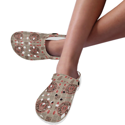 Calendar Aztec Print Pattern Unisex Clogs Shoes