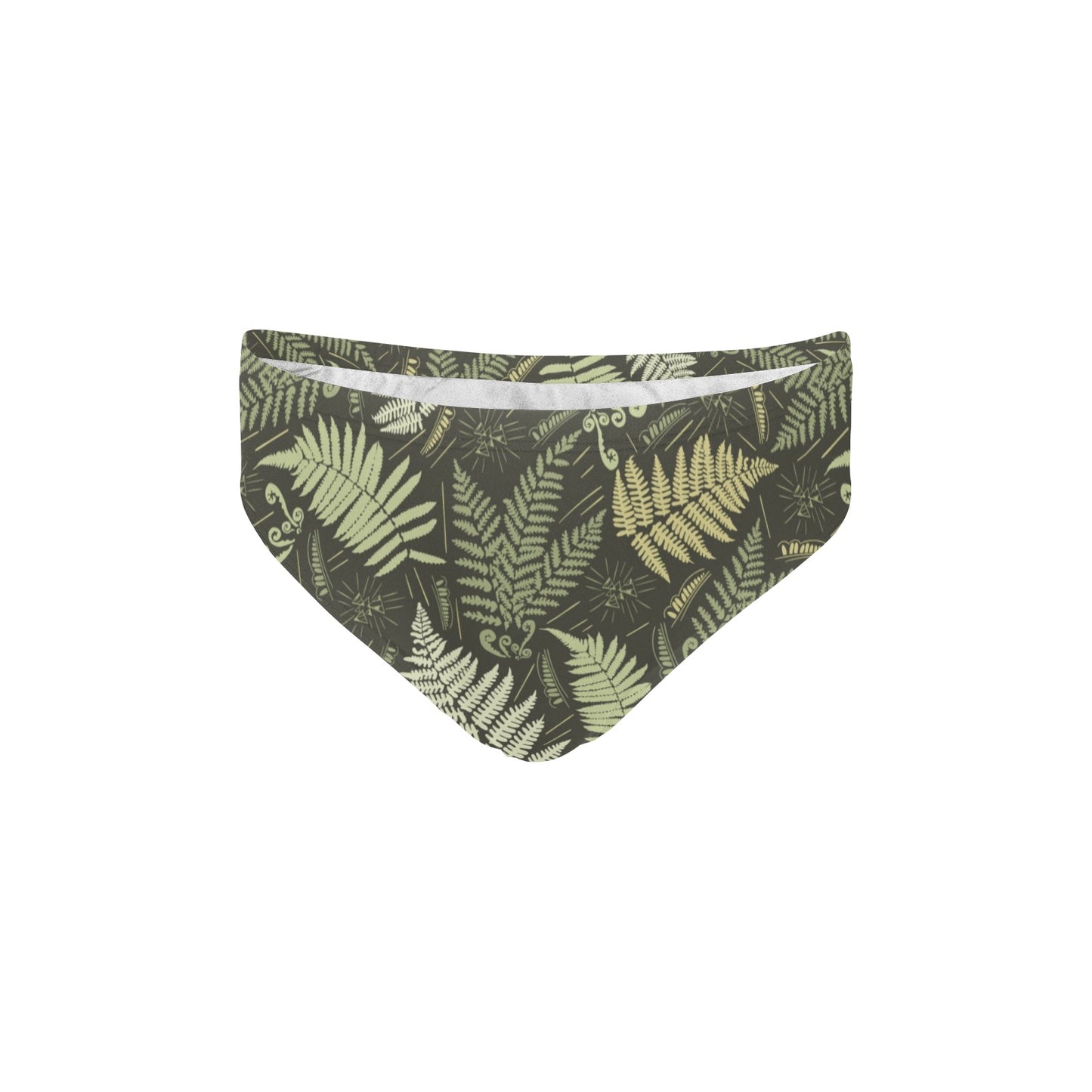 Fern Leave Green Print Pattern Men's Swimming Briefs