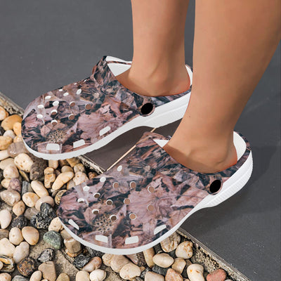 Camouflage Realistic Tree Leaf Print Unisex Clogs Shoes