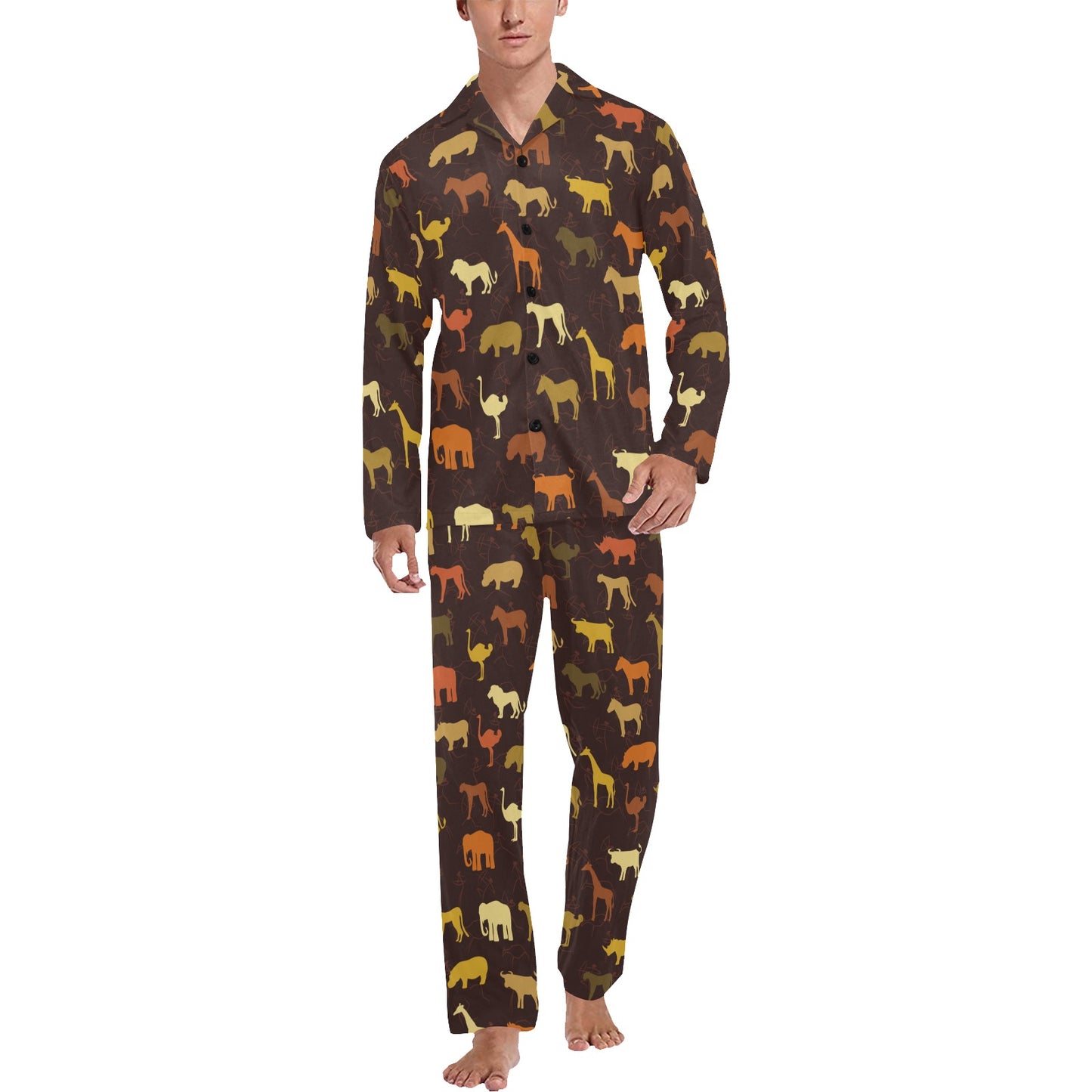 Safari Animal Print Design LKS301 Men's Long Pajama Set