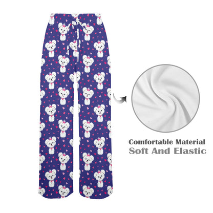 Maltese Pattern Print Design 02 Women's Wide Leg Lounge Pants