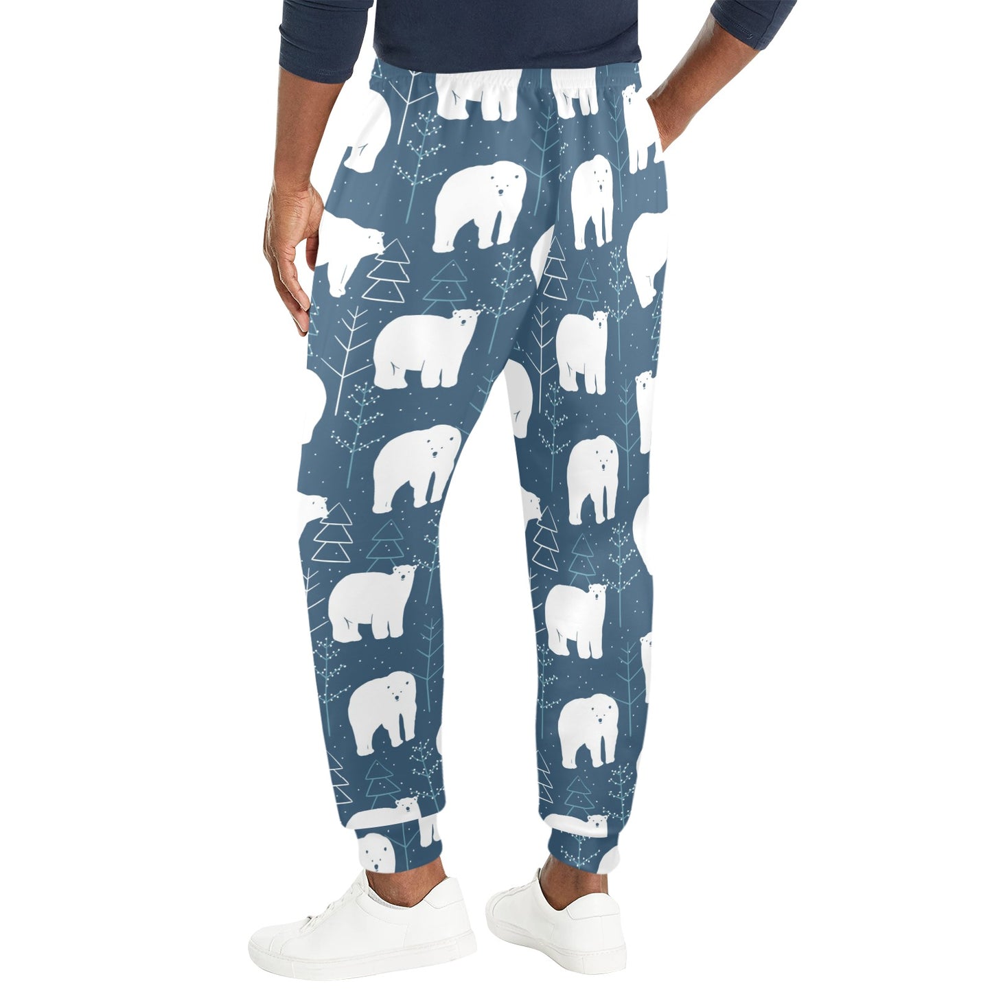 Polar Bear Pattern Print Design A01 Men's Casual Track Pants