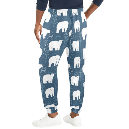 Polar Bear Pattern Print Design A01 Men's Casual Track Pants