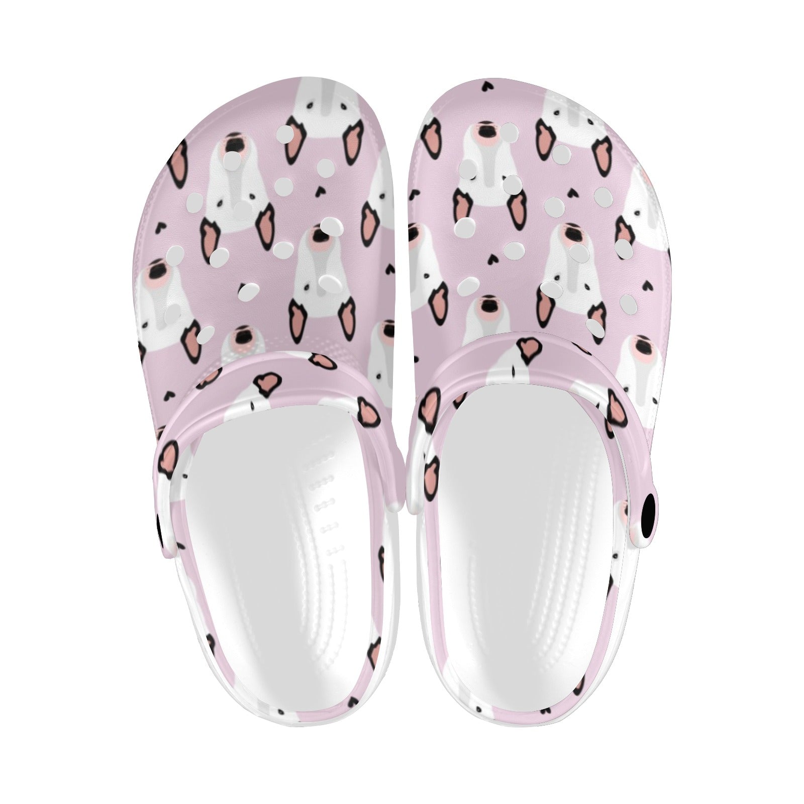 Bull Terrier Pink Print Pattern Unisex Clogs Shoes