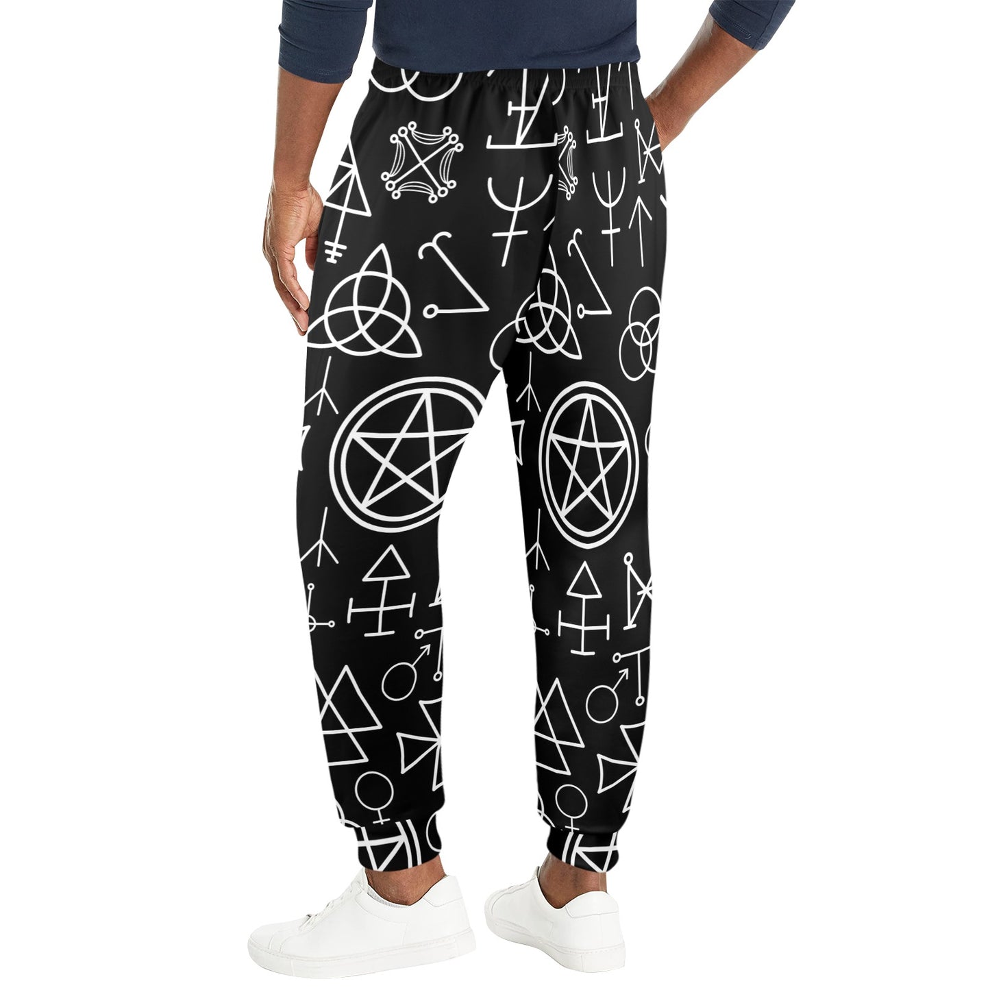 Pentagram Pattern Print Design A02 Men's Casual Track Pants