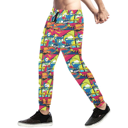 Dinosaur Comic Pop Art Style Men's Sweatpants