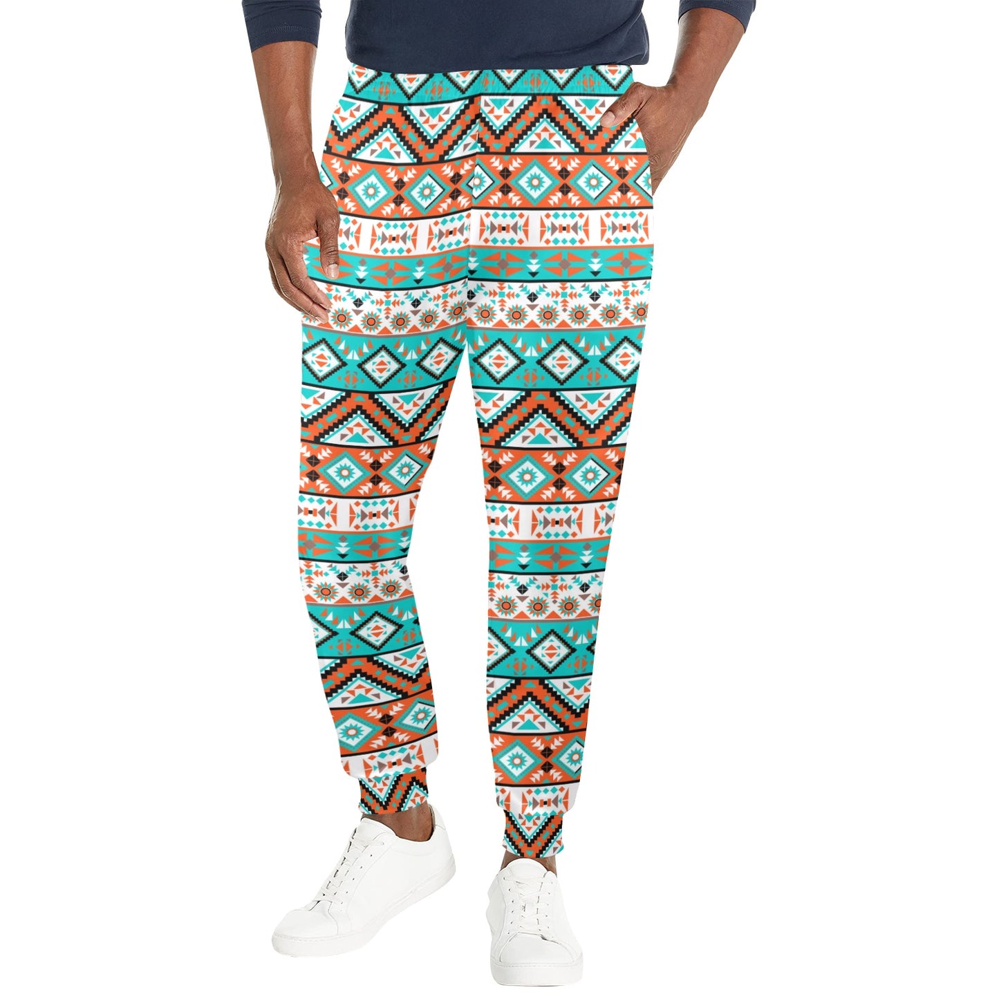 Navajo Style Print Pattern Men's Casual Track Pants