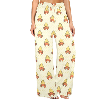 Hermit Crab Design Print Pattern JJ0340 Women's Wide Leg Lounge Pants