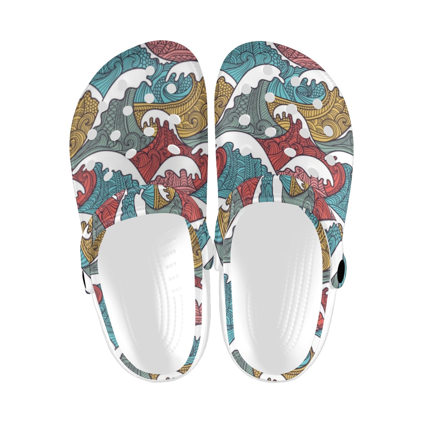 Tribal Wave Pattern Print Unisex Clogs Shoes