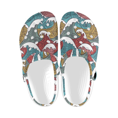Tribal Wave Pattern Print Unisex Clogs Shoes