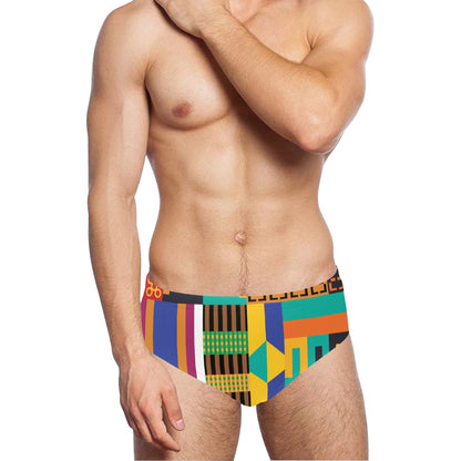 Kente Pattern Print Design 03 Men's Swimming Briefs