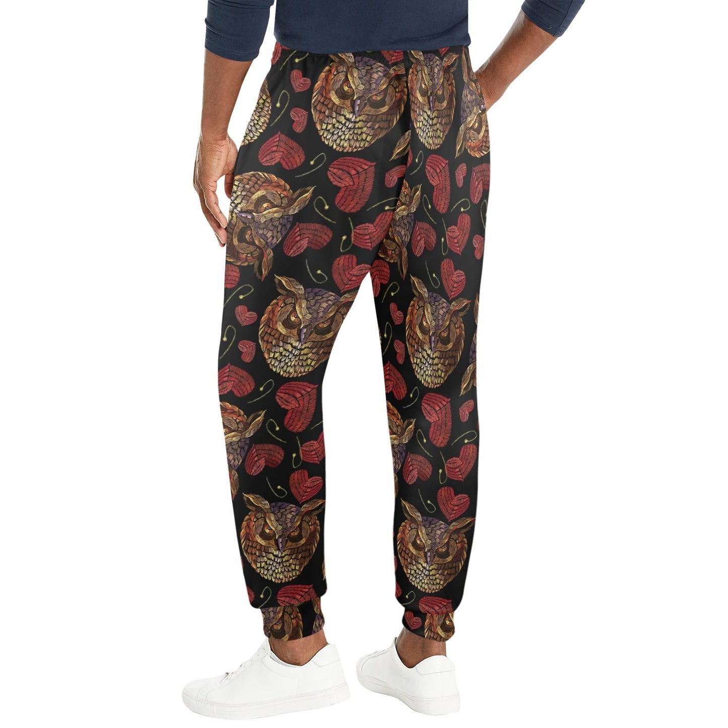 Owl Pattern Print Design A08 Men's Casual Track Pants