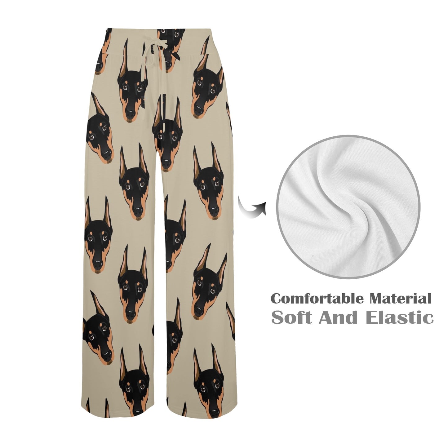Doberman Pinschers Design Print Pattern JJ0114 Women's Wide Leg Lounge Pants