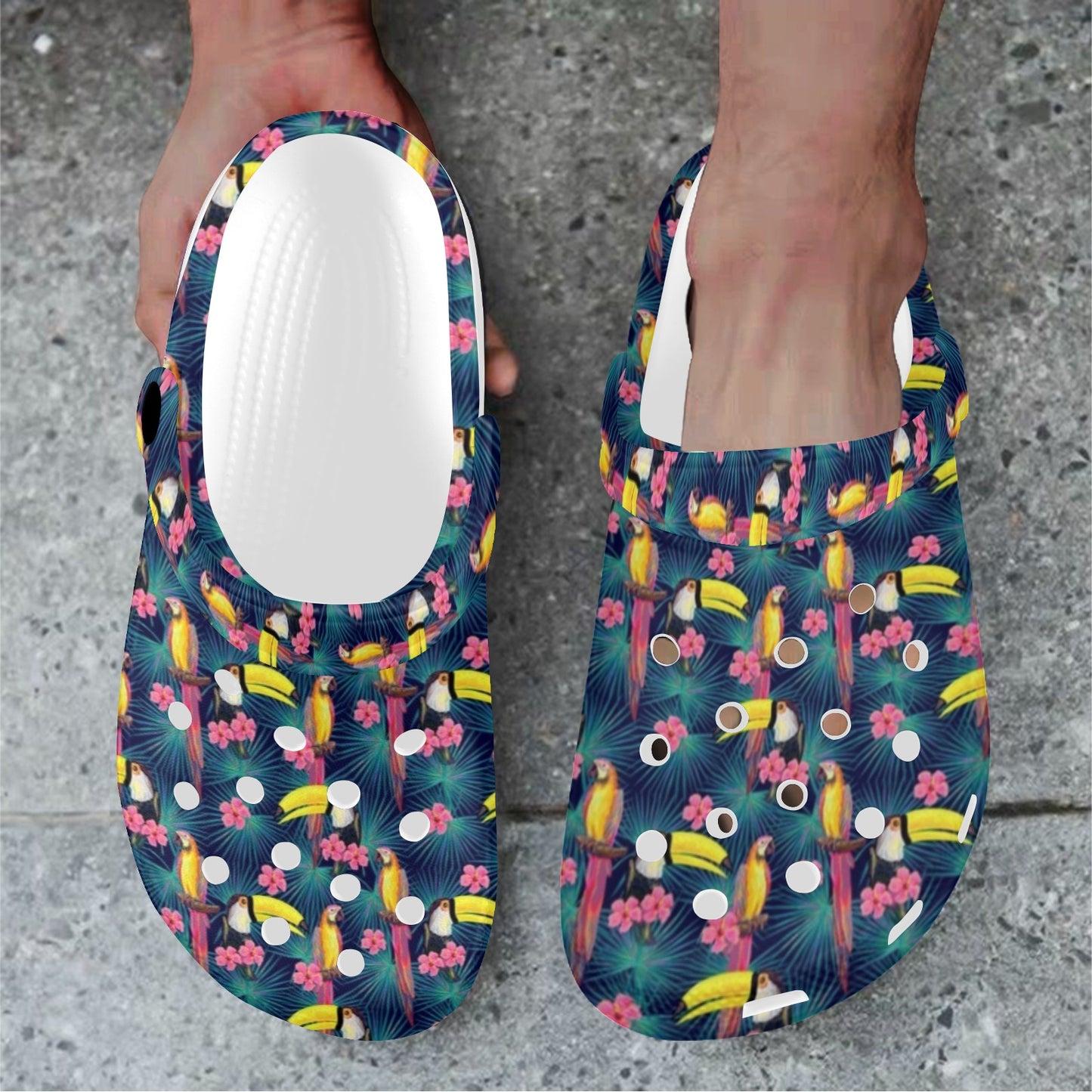 Toucan Parrot Design Unisex Clogs Shoes