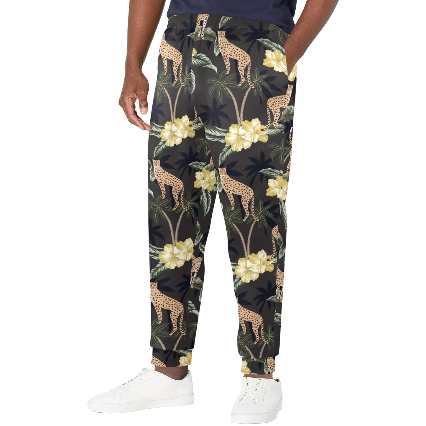Cheetah Pattern Print Design 04 Men's Casual Track Pants