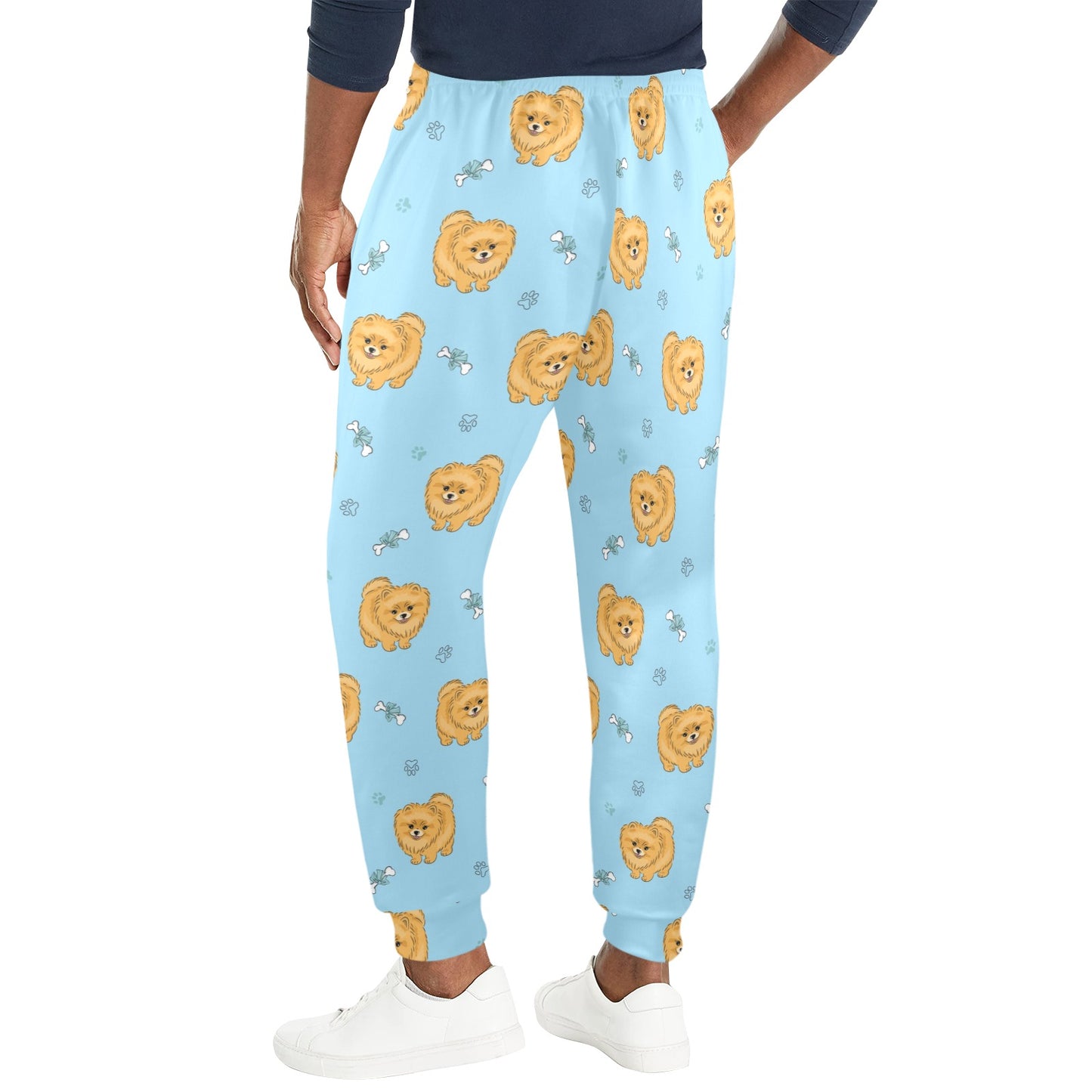 Pomeranians Pattern Print Design A03 Men's Casual Track Pants