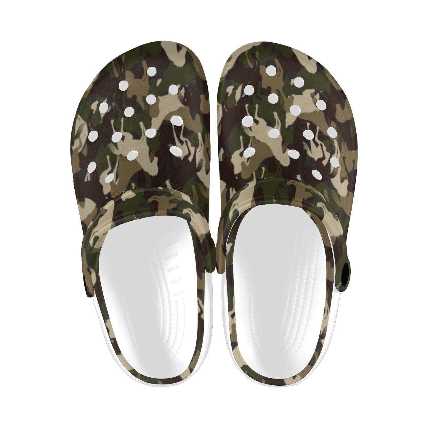 Horse Camo Themed Design Print Unisex Clogs Shoes