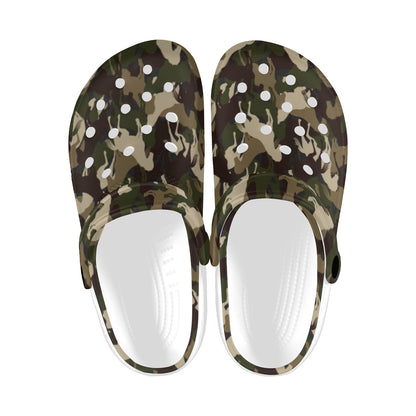 Horse Camo Themed Design Print Unisex Clogs Shoes