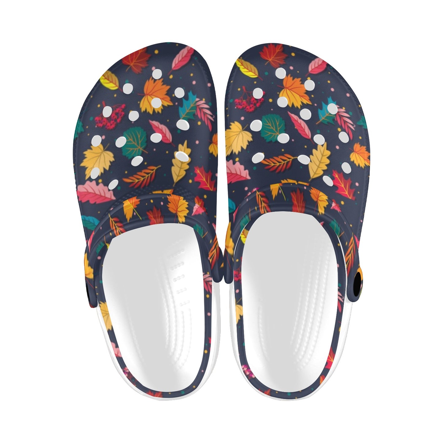 Elm Leave Colorful Print Pattern Unisex Clogs Shoes