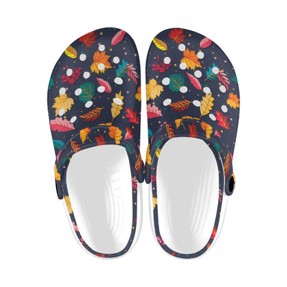 Elm Leave Colorful Print Pattern Unisex Clogs Shoes