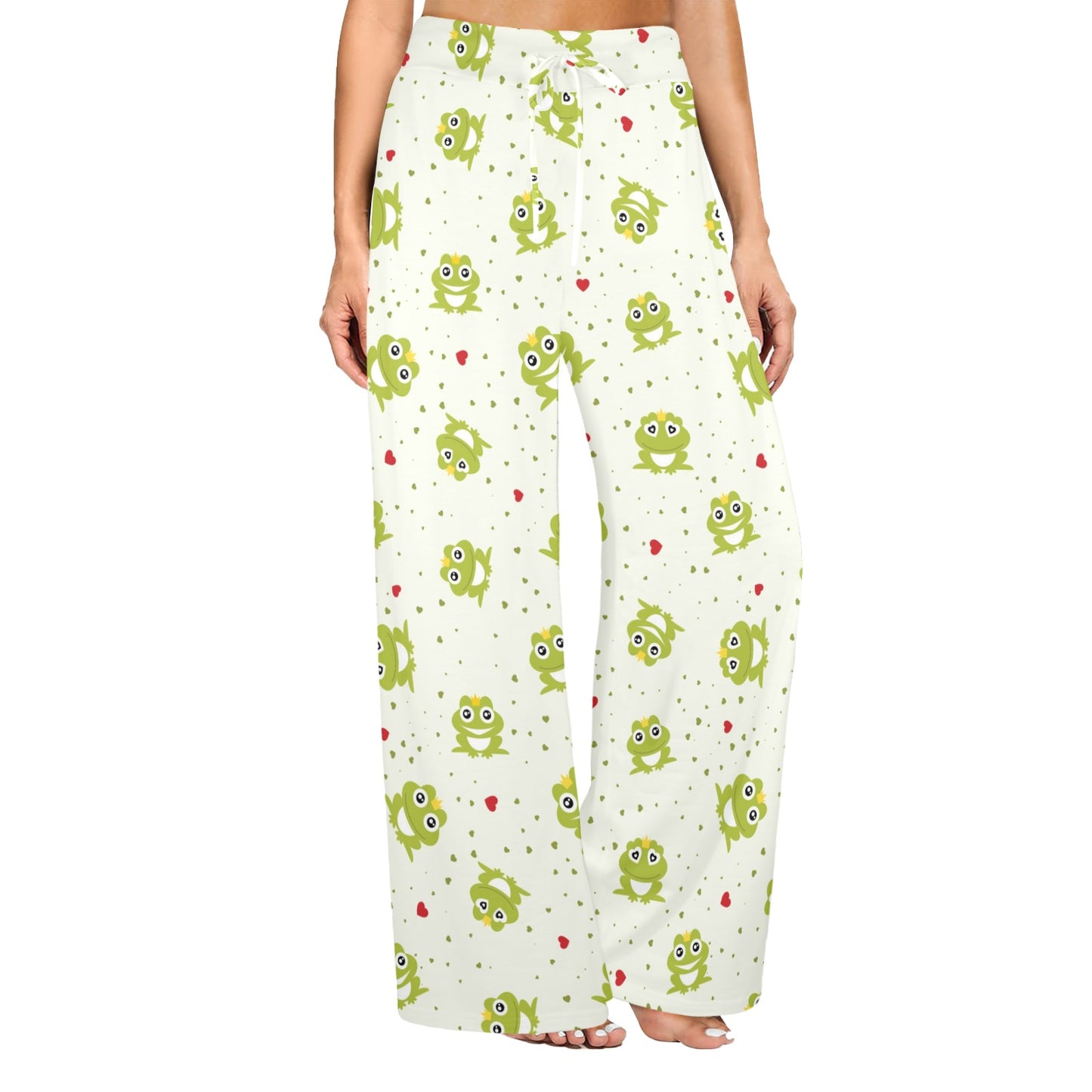 frog Design Print Pattern JJ0229 Women's Wide Leg Lounge Pants