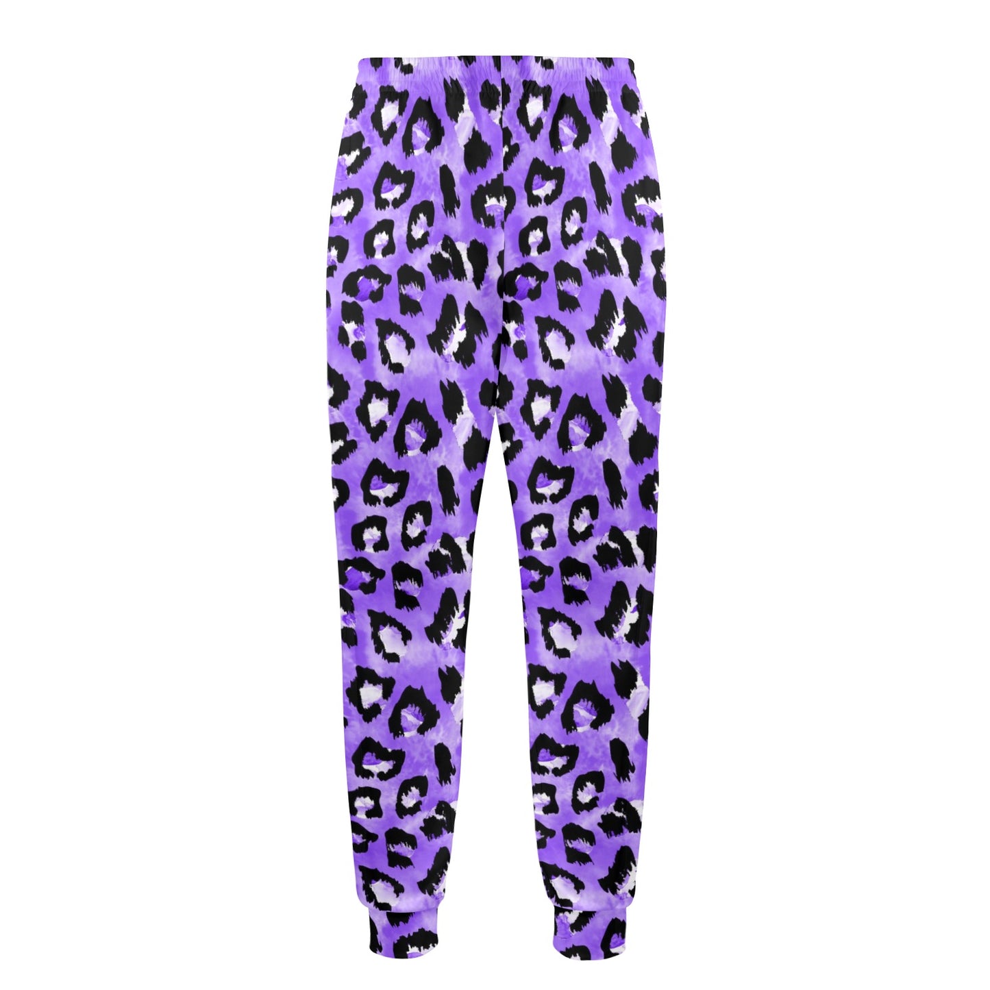 Leopard Purple Skin Print Men's Casual Track Pants