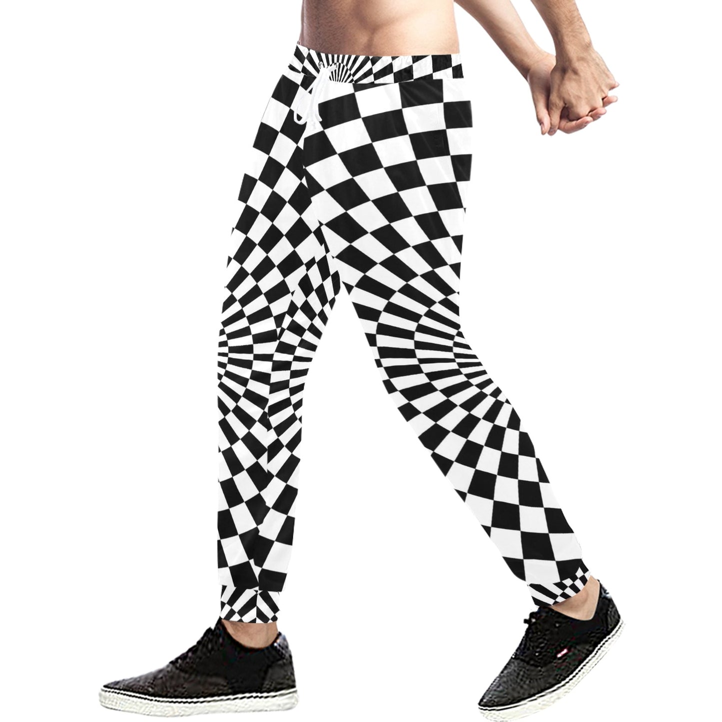 Checkered Flag Optical illusion Men's Sweatpants