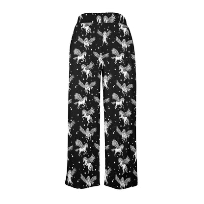 Pegasus Pattern Print Design 01 Women's Wide Leg Lounge Pants