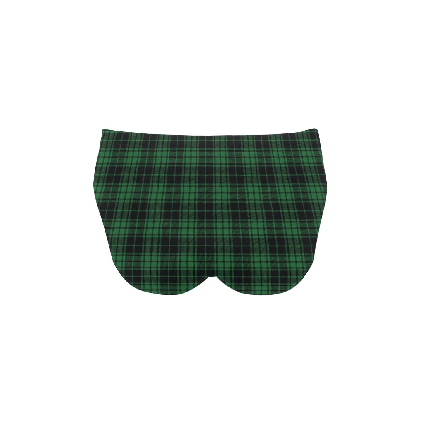 Green Tartan Plaid Pattern Men's Swimming Briefs