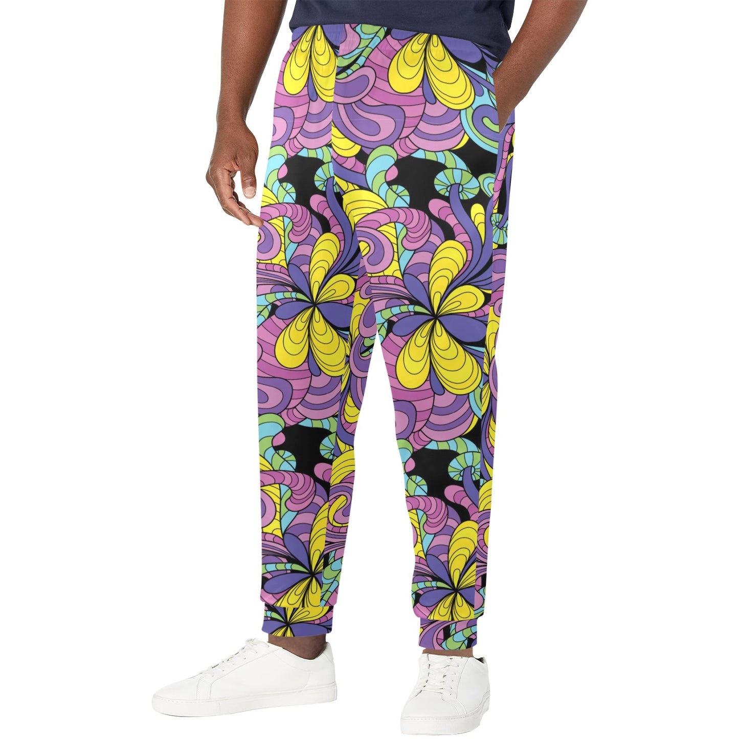 Psychedelic Pattern Print Design A04 Men's Casual Track Pants