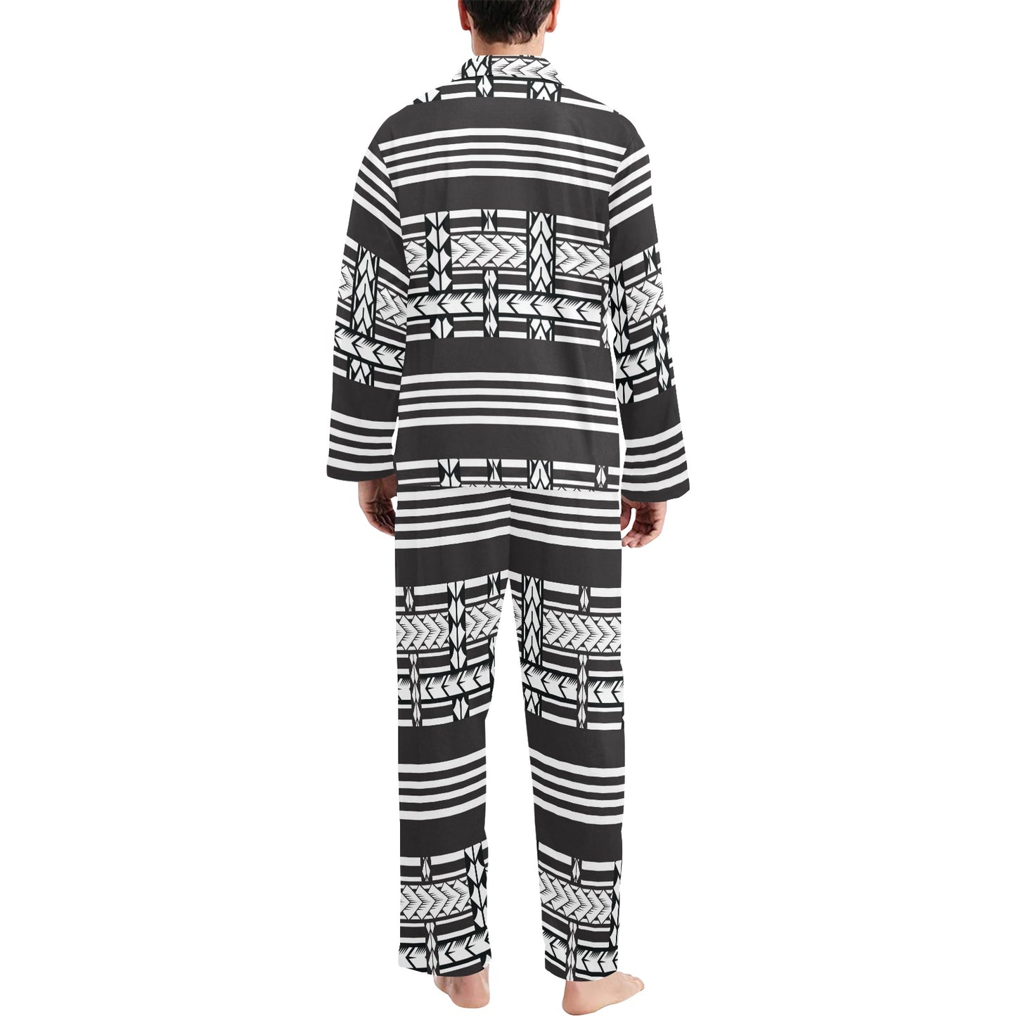 Samoan Tattoo Print Design LKS304 Men's Long Pajama Set