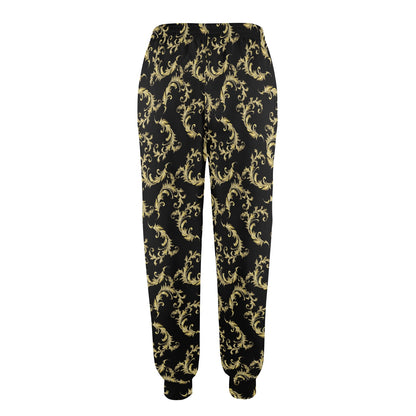 Baroque Golden Pattern Print Design 01 Women's Casual Track Pants