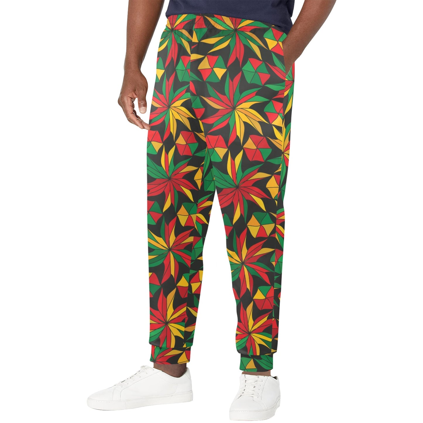 Rastafarian Pattern Print Design A03 Men's Casual Track Pants