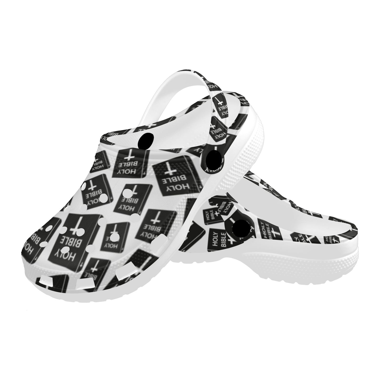 Christian Holy Bible Book Pattern Unisex Clogs Shoes