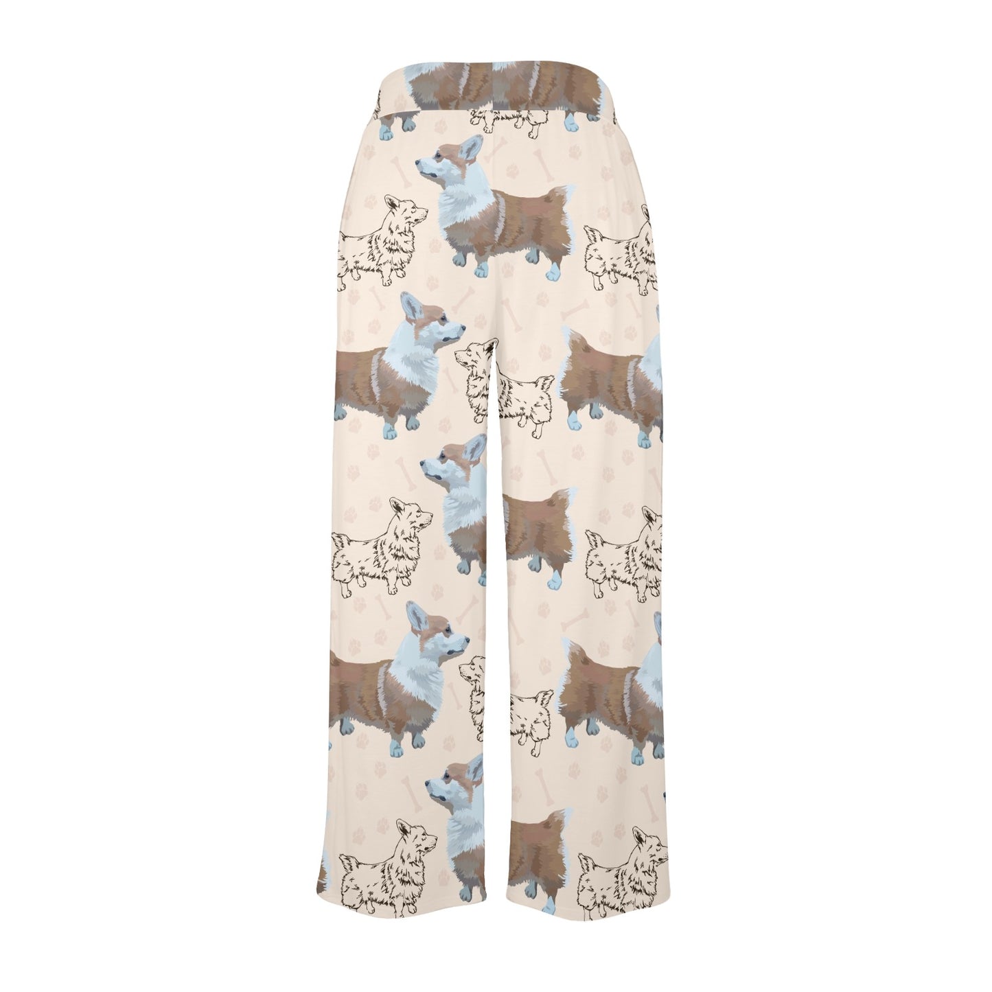 Pembroke Welsh Corgis Pattern Print Design A03 Women's Wide Leg Lounge Pants