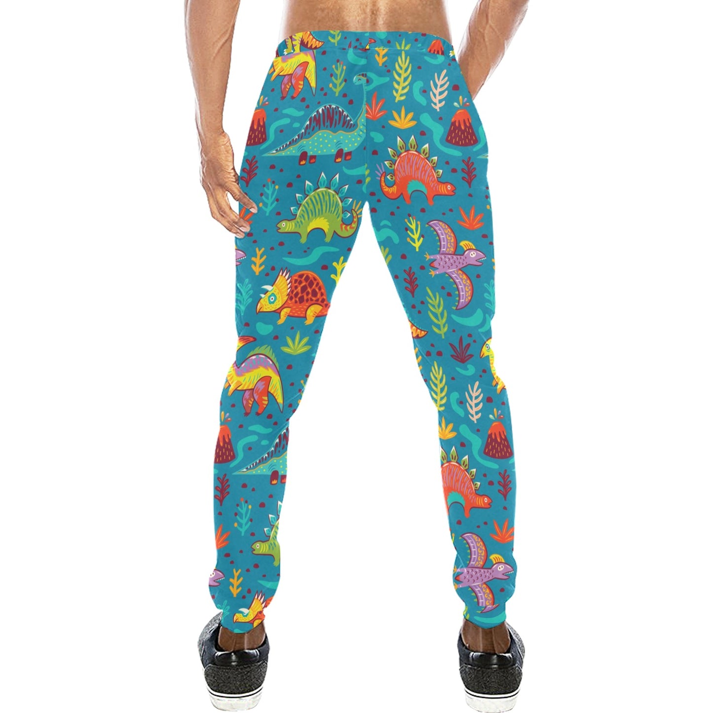 Dinosaur Cartoon Style Men's Sweatpants