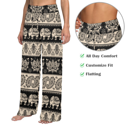 Elephant Hansa Lotus Pattern Women's Wide Leg Lounge Pants