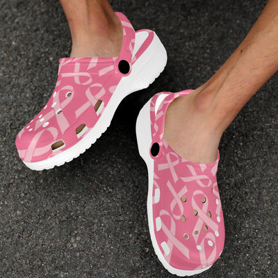 Breast Cancer Awareness Themed Unisex Clogs Shoes