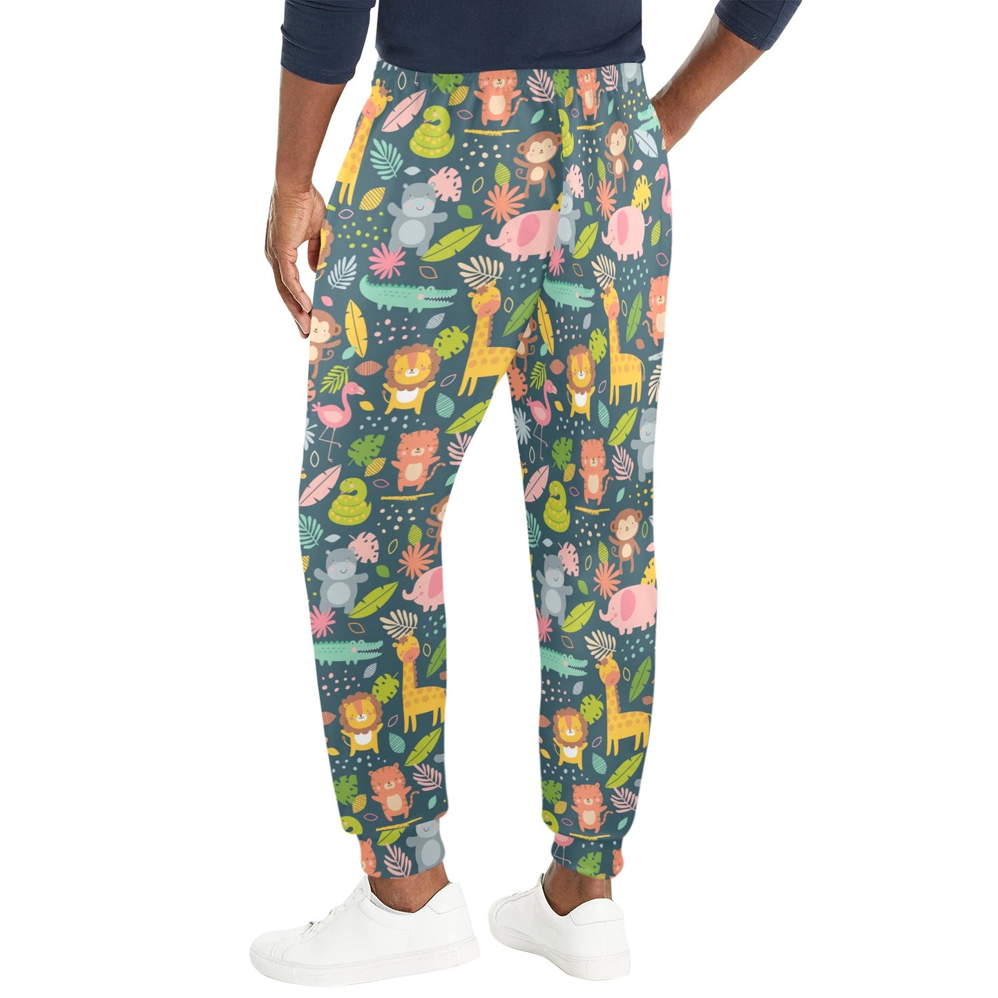 Safari Animal Cartoon Print Design LKS305 Men's Casual Track Pants