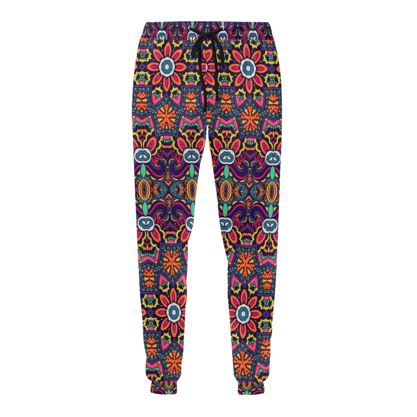 Ethnic Flower Style Print Pattern Men's Sweatpants