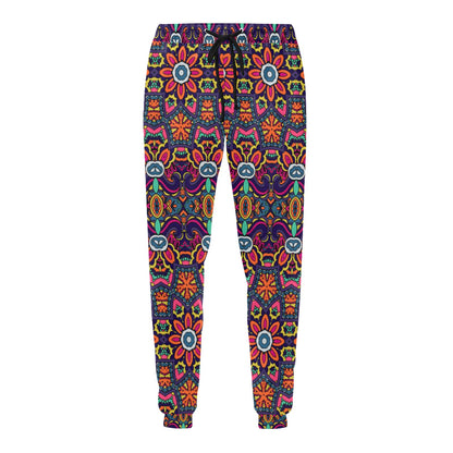 Ethnic Flower Style Print Pattern Men's Sweatpants