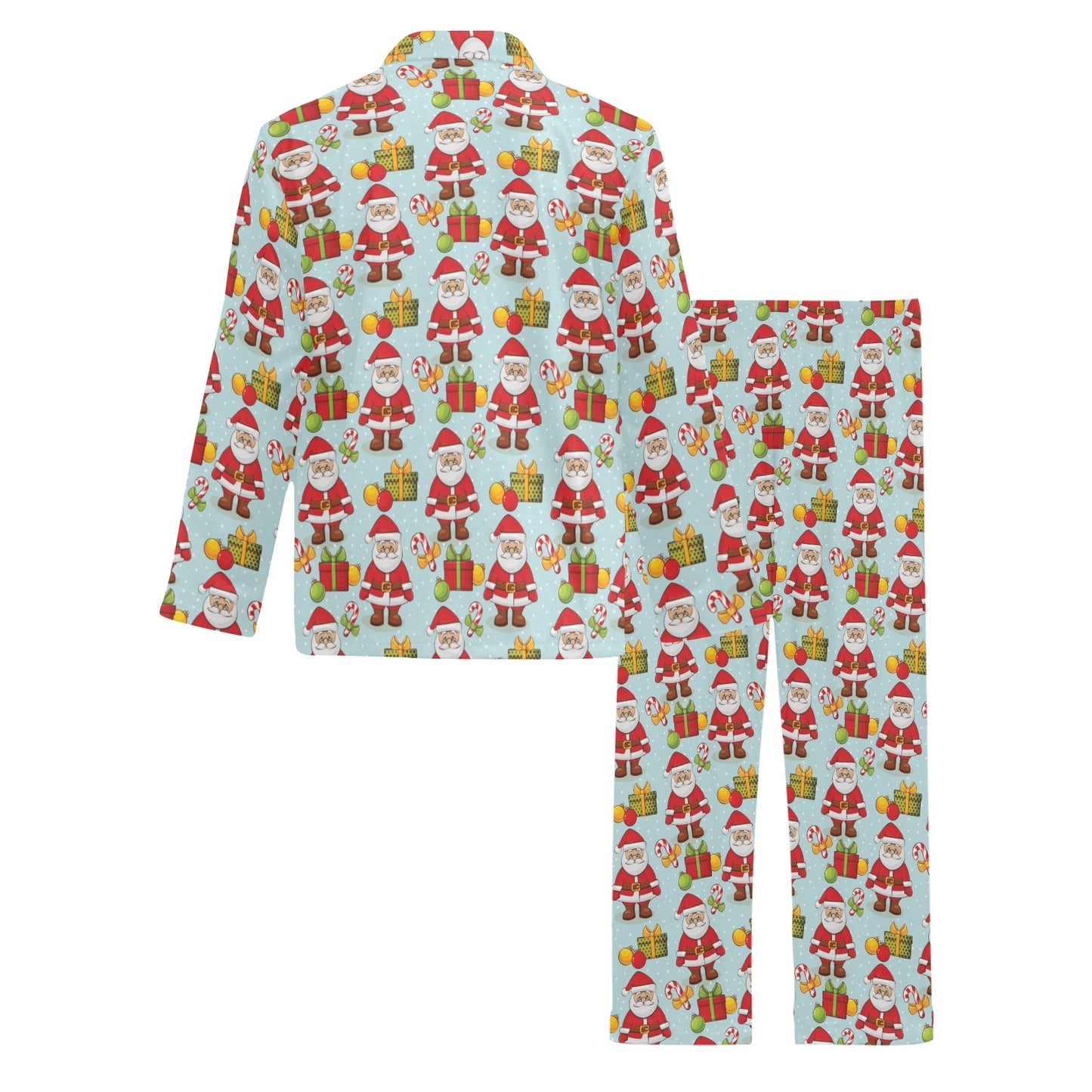 Santa Christmas Themed Print Design LKS303 Men's Long Pajama Set