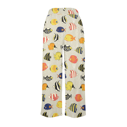 Angelfish Print Design LKS401 Women's Wide Leg Lounge Pants