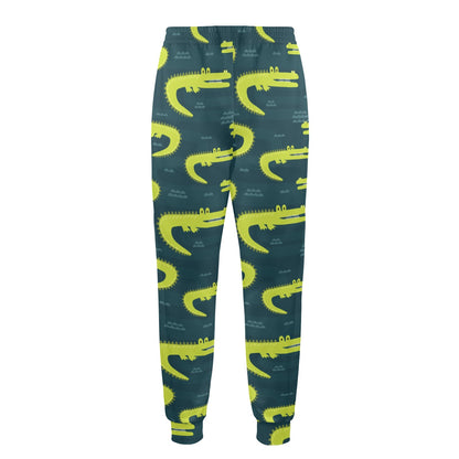Alligator Pattern Print Design 03 Men's Casual Track Pants