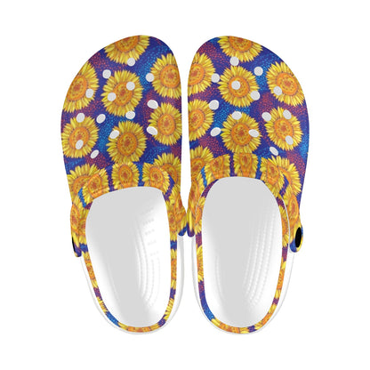 Sunflower Hand Drawn Style Print Unisex Clogs Shoes