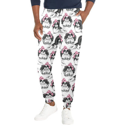 Japanese Chin Pattern Print Design 01 Men's Casual Track Pants