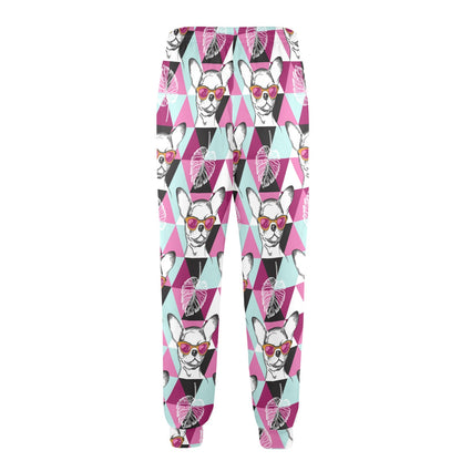 Chihuahua Cute Triangle Pattern Men's Casual Track Pants