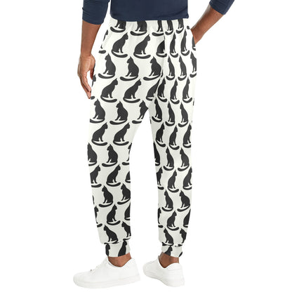 Black Cat Pattern Print Design 02 Men's Casual Track Pants