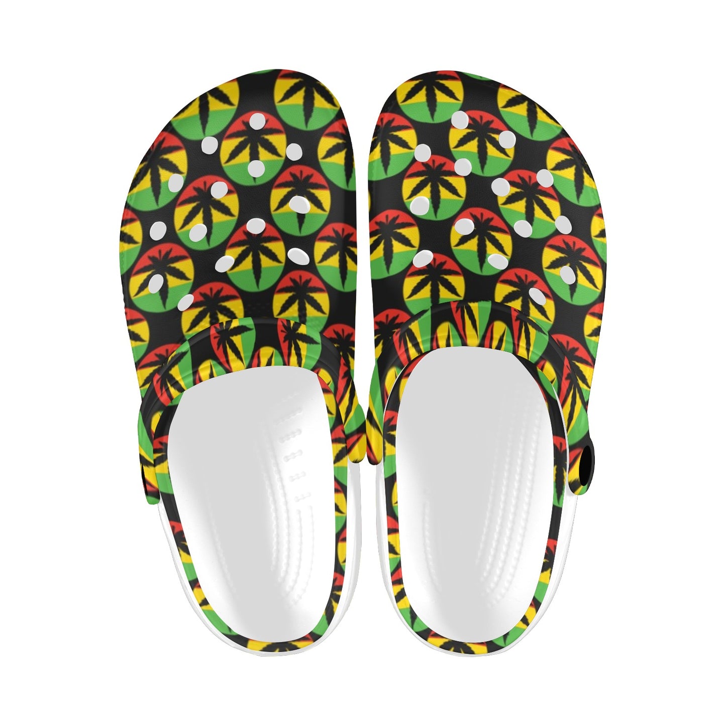 Rasta Reggae Color Design Unisex Clogs Shoes