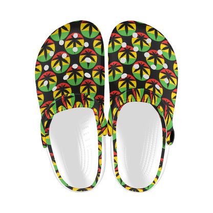 Rasta Reggae Color Design Unisex Clogs Shoes